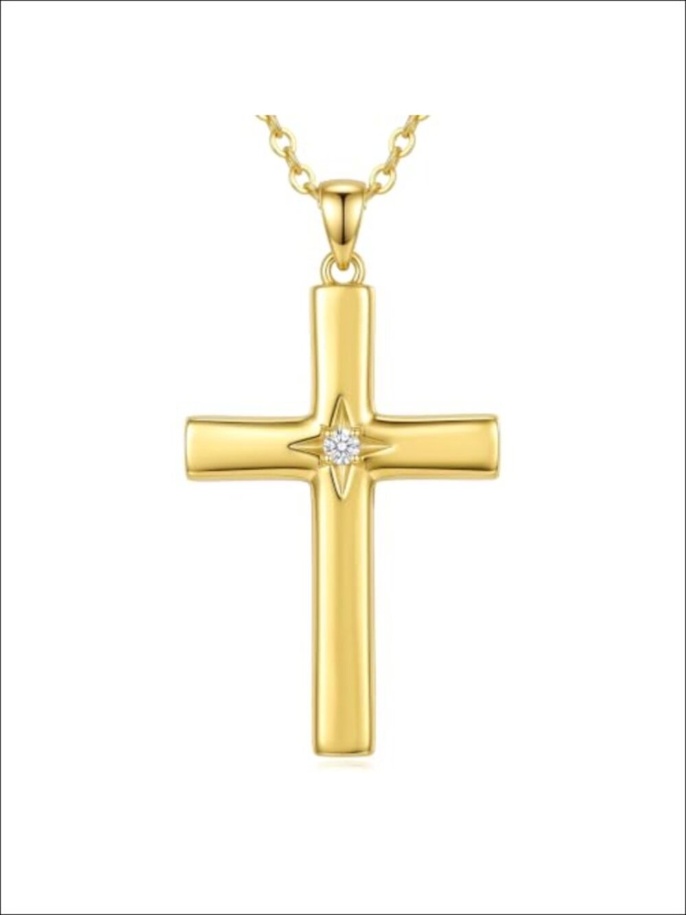 14K Gold Plated North Star Chriistian Necklace Pendant for Women